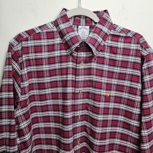 Brooks Brother's Men's Plaid Button Down Shirt Long Sleeve 100% Supima Cotton L